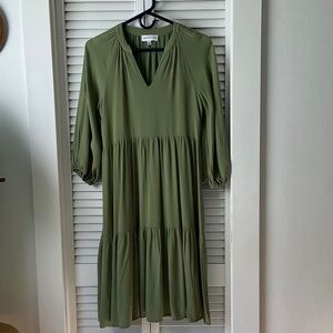 Gibson Latimer Olive Long Sleeve Dress